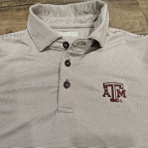 Collegiate Outfitters Texas A &M Aggie Polo | Size YS | Maroon and White Stripes